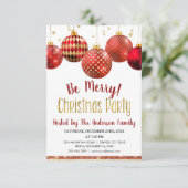 Invitation Soirée de Noël de l'Ornement Rouge & Or (Debout devant)