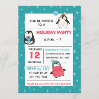 Soirée de Noël de Noël de Noël de Cute Penguins