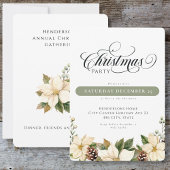 Invitation Soirée de Noël de Poinsettia blanche