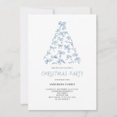 Invitation Soirée de Noël de Scribble Bow moderne (Devant)