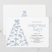 Invitation Soirée de Noël de Scribble Bow moderne (Devant / Derrière)