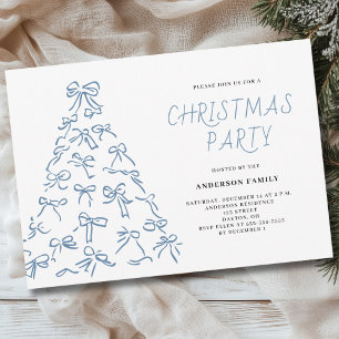 Invitation Soirée de Noël de Scribble Bow moderne