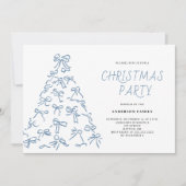 Invitation Soirée de Noël de Scribble Bow moderne (Devant)