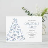 Invitation Soirée de Noël de Scribble Bow moderne (Debout devant)