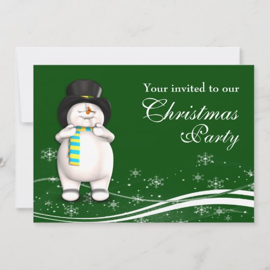 Invitation Soirée de Noël de Snowman (Devant)