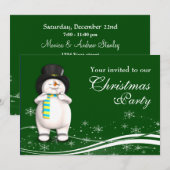 Invitation Soirée de Noël de Snowman (Devant / Derrière)