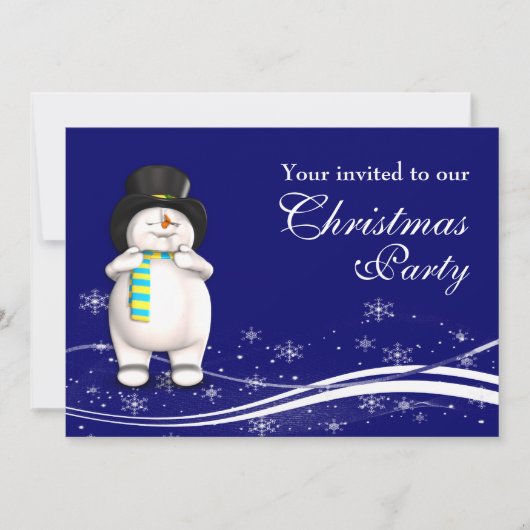 Invitation Soirée de Noël de Snowman (Devant)