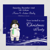 Invitation Soirée de Noël de Snowman (Devant / Derrière)