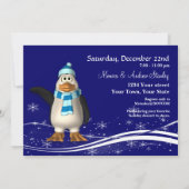 Invitation Soirée de Noël de Snowman et Penguin (Dos)
