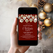 Invitation Soirée de Noël d'entreprise Élégants Bijoux en Or