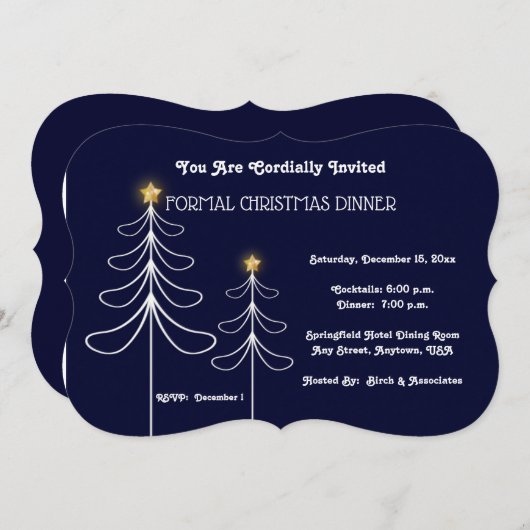 Invitation Soirée de Noël d'entreprise formelle (Devant / Derrière)