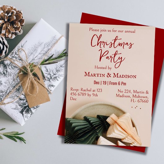 Invitation Soirée de Noël d'entreprise minimaliste
