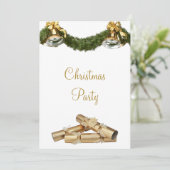 Invitation Soirée de Noël des cloches et des crackers mignons (Debout devant)
