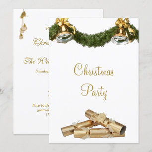 Invitation Soirée de Noël des cloches et des crackers mignons