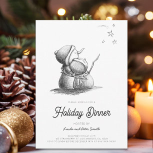 Invitation Soirée de Noël des hommes de neige noirs et blancs