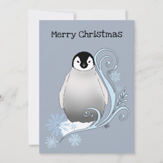 Invitation Soirée de Noël des pingouins (Dos)