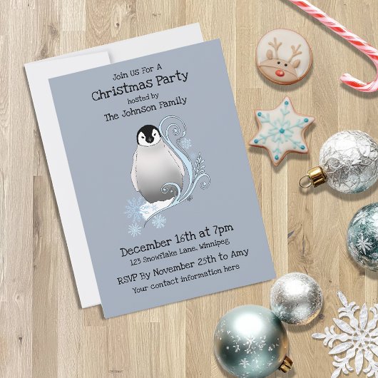 Invitation Soirée de Noël des pingouins