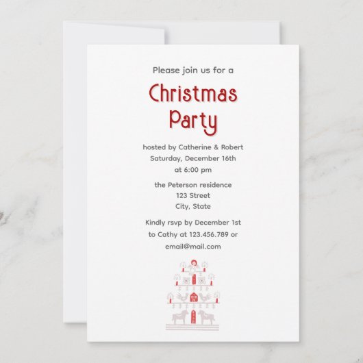 Invitation Soirée de Noël des Scandi Red Tree (Dos)