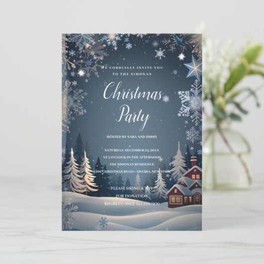 Invitation Soirée de Noël d'hiver (Debout devant)