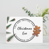 Invitation Soirée de Noël Dîner Blanc Vert Gingembre (Debout devant)