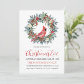 Invitation Soirée de Noël du Cardinal Rouge Wreath (Debout devant)