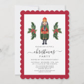 Invitation Soirée de Noël du Casse-Noix Rouge mignon (Devant)