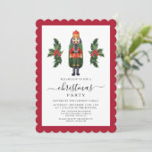 Invitation Soirée de Noël du Casse-Noix Rouge mignon (Debout devant)