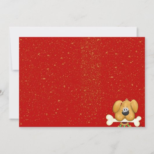 Invitation Soirée de Noël du chien mignon (Dos)