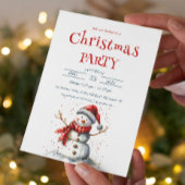 Invitation Soirée de Noël du mignon Snowman