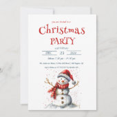 Invitation Soirée de Noël du mignon Snowman (Devant)