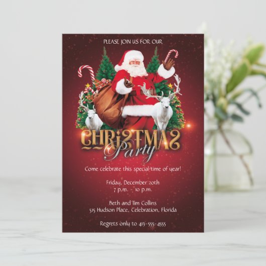 Invitation Soirée de Noël du Père Noël (Debout devant)