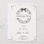 Invitation Soirée de Noël Elegant Bow (Devant)