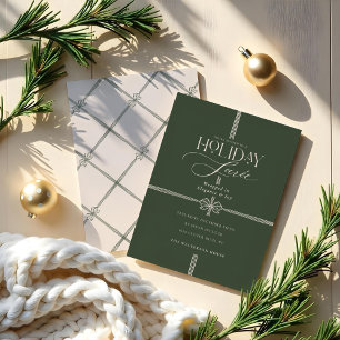 Invitation Soirée de Noël Elegant Bow Présence