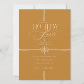 Invitation Soirée de Noël Elegant Bow Présence (Devant)