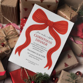 Invitation Soirée de Noël Elegant Bow Rouge -