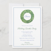 Invitation Soirée de Noël Elegant Boxwood Wreath (Devant)