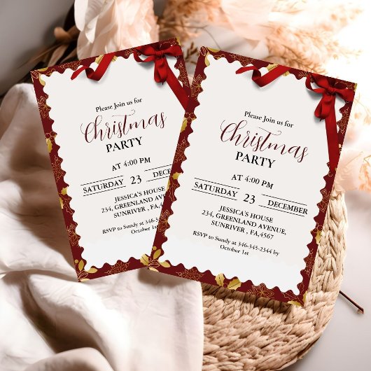 Invitation Soirée de noël élégant et chic Fête de Noël