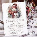 Invitation Soirée de Noël Elegant Floral Snowman<br><div class="desc">Cette élégante invitation à la fête de Noël présente une élégante aquarelle Poinsettia bonhomme de neige fleurie. Fonctionne Noël en Rouge, police de caractères élégante sur un arrière - plan blanc. Parfait pour fêter les fêtes avec style, cette invitation saura impressionner vos invités. L'invitation peut être personnalisée pour inclure les...</div>