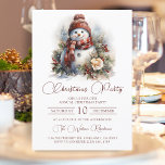 Invitation Soirée de Noël Elegant Floral Snowman<br><div class="desc">Cette élégante invitation à la fête de Noël comporte un élégant bonhomme de neige à fleurs rose d'aquarelle. Fonctionne Noël en Rouge, police de caractères élégante sur un arrière - plan blanc. Parfait pour fêter les fêtes avec style, cette invitation saura impressionner vos invités. L'invitation peut être personnalisée pour inclure...</div>