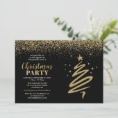 Invitation Soirée de Noël Elegant Gold & Black Corporate (Debout devant)