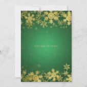 Invitation Soirée de Noël Elegant Gold & Green Corporate (Dos)