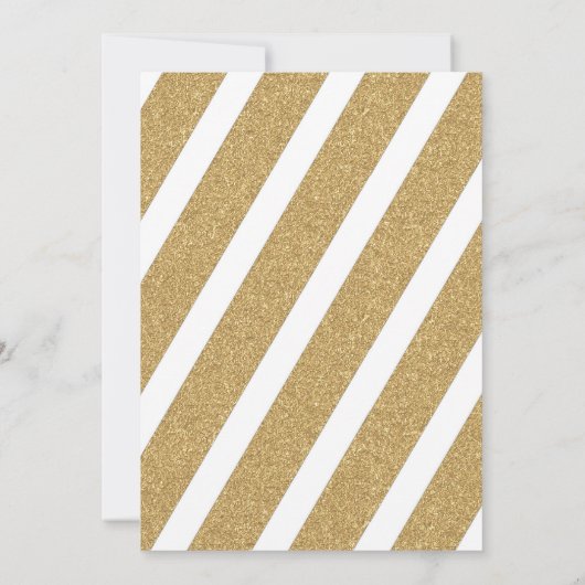 Invitation Soirée de Noël Elegant Gold Parties scintillant (Dos)