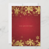 Invitation Soirée de Noël Elegant Gold & Red Corporate (Dos)