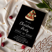 Invitation Soirée de Noël Elegant Noir Rustique Santa Hat
