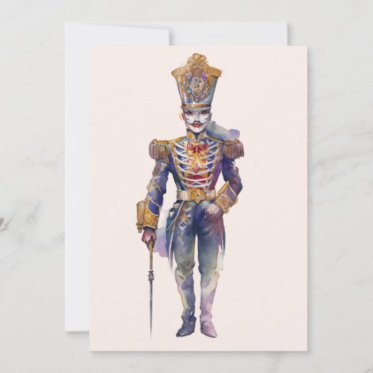 Invitation Soirée de Noël Elegant Nutcracker (Dos)