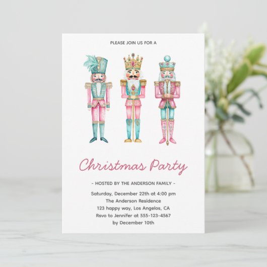 Invitation Soirée de Noël Elegant Nutcracker (Debout devant)