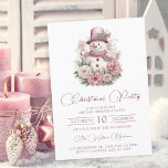 Invitation Soirée de Noël Elegant Rose Floral Snowman<br><div class="desc">Cette élégante invitation à la fête de Noël comporte un élégant bonhomme de neige à l'aquarelle fleurie. Dispose de Noël en Rose de police de script rose or sur un arrière - plan blanc. Parfait pour fêter les fêtes avec style, cette invitation saura impressionner vos invités. L'invitation peut être personnalisée...</div>