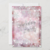Invitation Soirée de Noël Elegant Rose Sparkly Deep Bokeh (Devant)