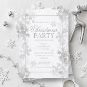 Invitation Soirée de Noël Elegant Silver Foil