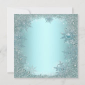 Invitation Soirée de Noël Elegant Silver Turquoise Blue Snowf (Dos)